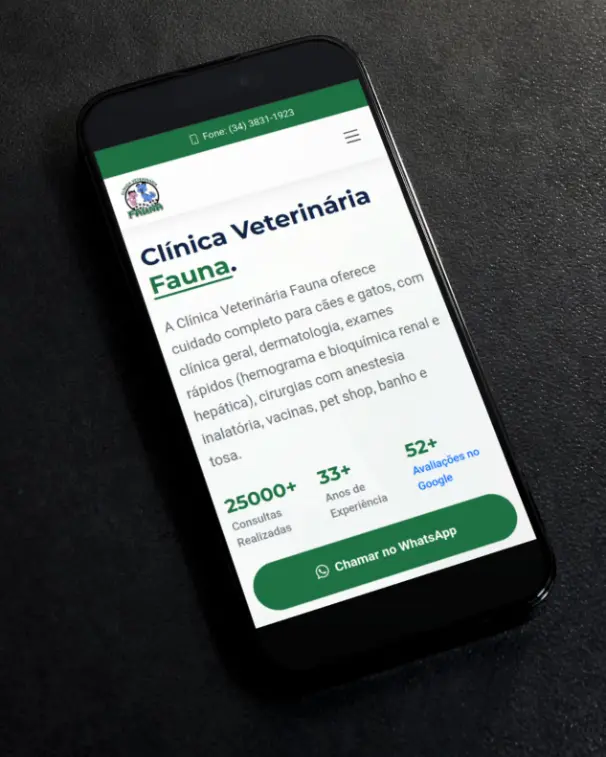 Criação de Sites - Clínica Veterinária Fauna